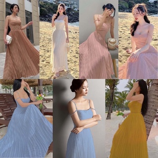 ĐẦM MAXI HAI DÂY PLI