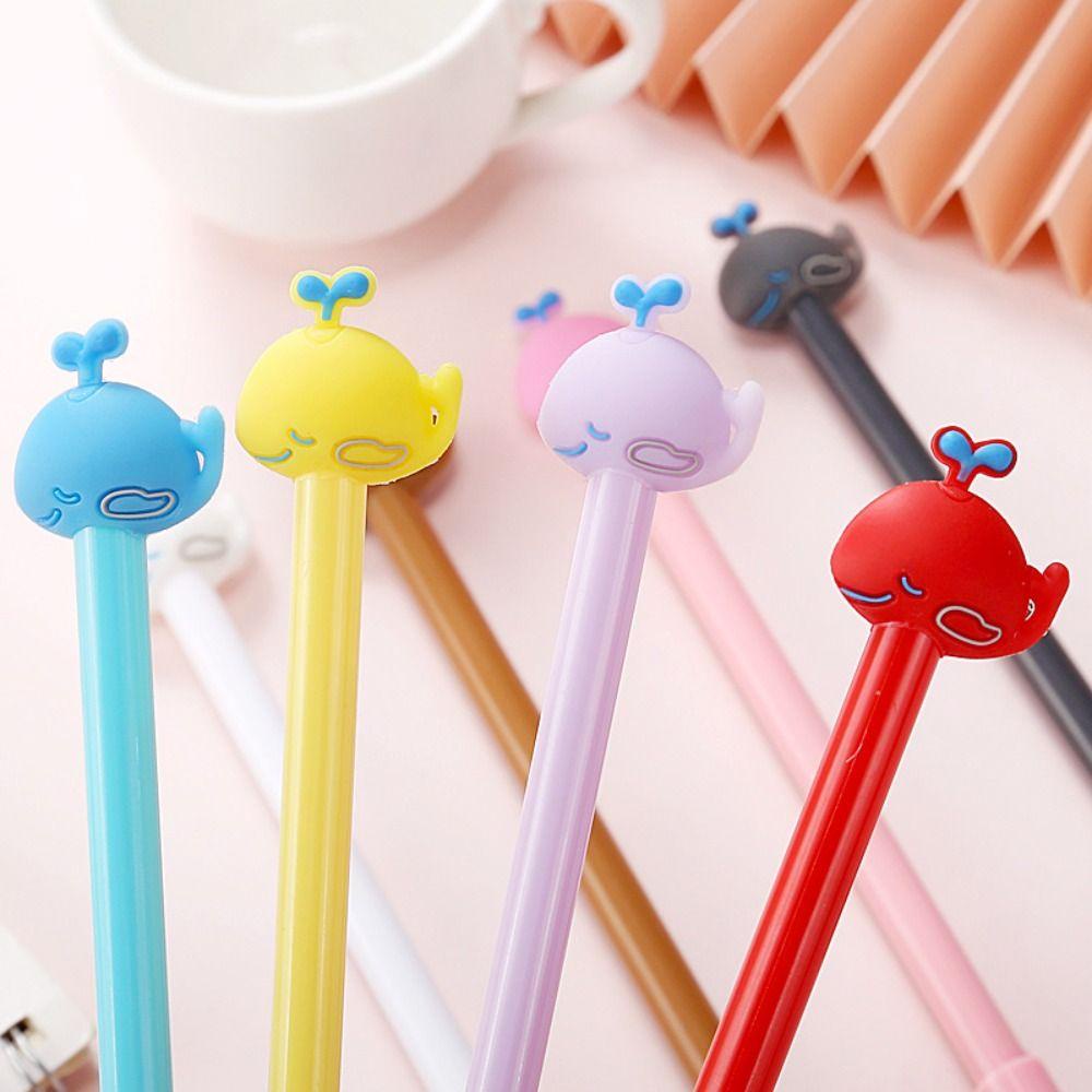 Set 8 Bút Mực Gel Bằng Cao Su PVC Mềm Họa Tiết Hoạt Hình Sáng Tạo