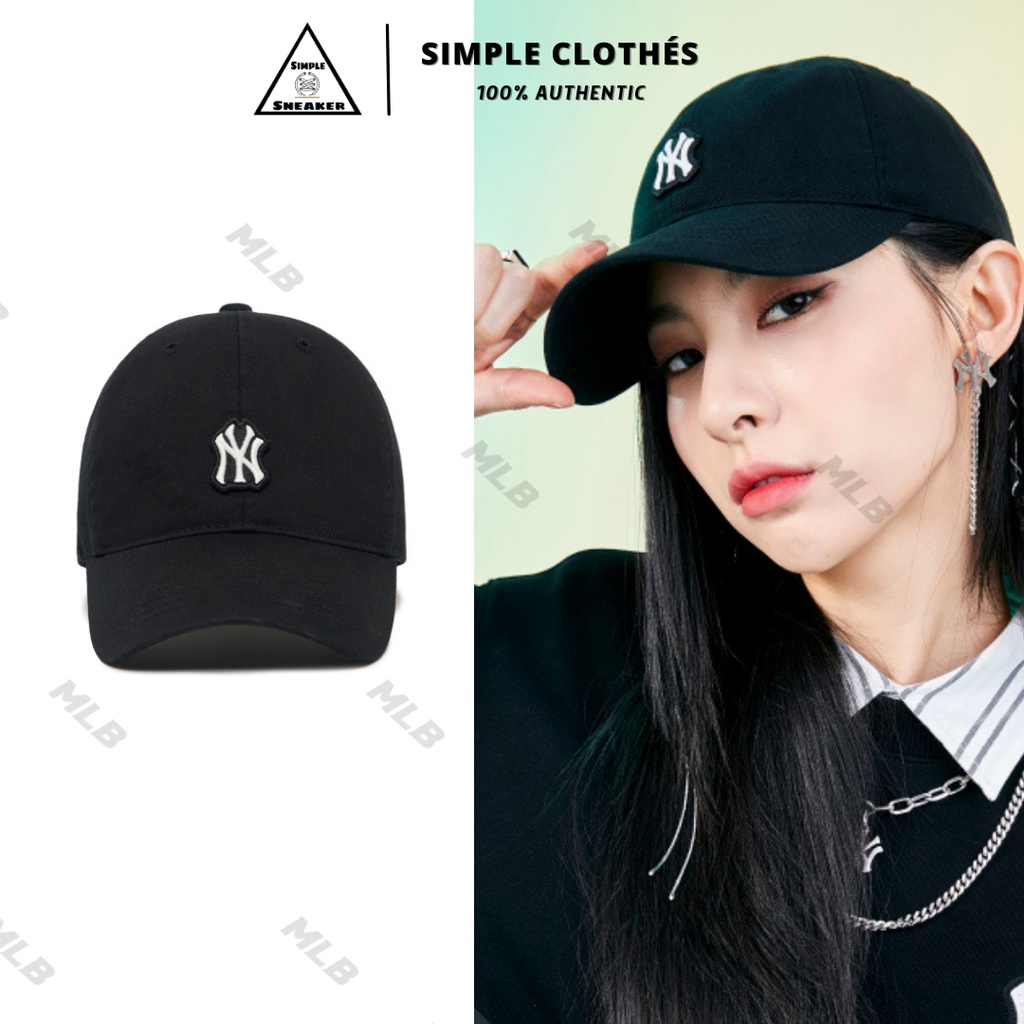 MŨ MLB WAFFEN NEW YORK YANKEES🔥CHÍNH HÃNG🔥Nón Lưỡi Trai MLB Logo Thêu NY Màu Đen  - SIMPLE SNEAKER