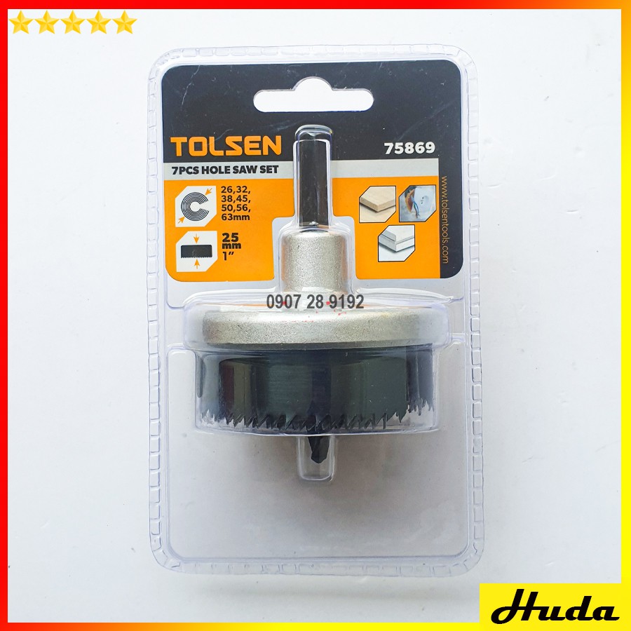 TOLSEN Bộ 7 mũi khoét lỗ gỗ từ 26mm tới 63mm