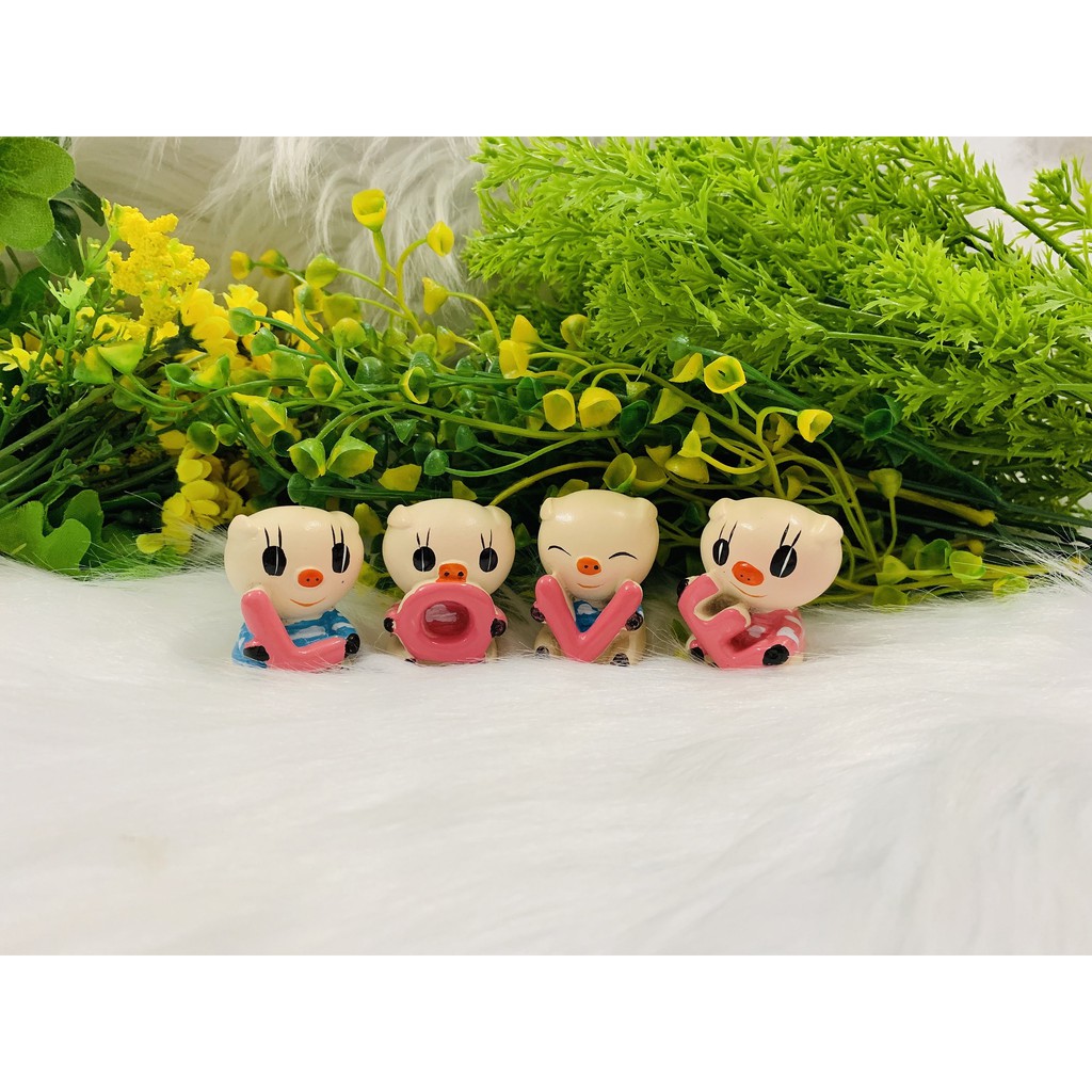 Bộ 4 Tượng Heo Love - Heo Tình Yêu ( Hình Thật - Video Thật ) | BigBuy360 - bigbuy360.vn