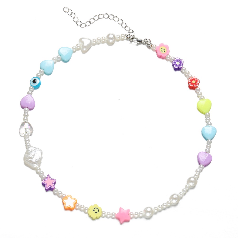 Vòng cổ AY chuỗi hạt ngọc trai mặt hình hoa/ trái tim thời trang cho nữ