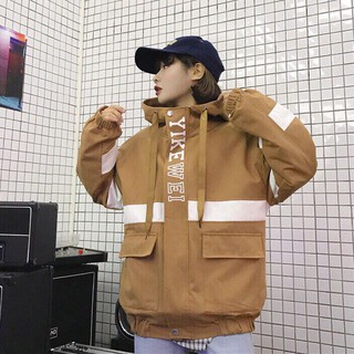 ÁO KHOÁC NAM NỮ KAKI YIKEWEI LÓT DÙ FORM RỘNG THỜI TRANG HÀN QUỐC