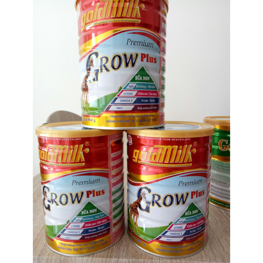 Sữa Grow Plus 900g - giúp tăng chiều cao, phát triển toàn diện cho trẻ từ 1 đến 17 tuổi (Goldmilk)