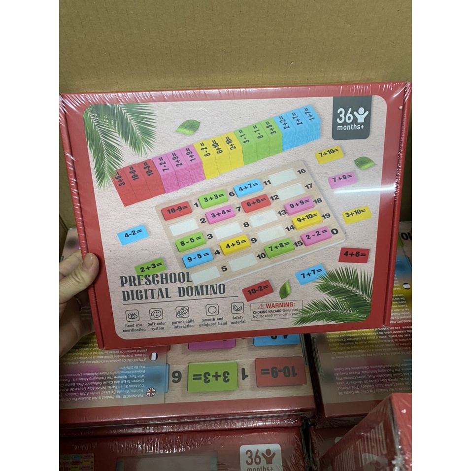 Đồ Chơi Domino Toán Học 110 Quân Chất Liệu Gỗ Cao Cấp Giúp Bé Phát Triển Trí Thông Minh Tặng Kèm Que Tính