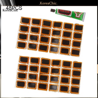 Set 48 miếng vá săm xe đạp hình vuông bằng cao su kèm keo tiện dụng