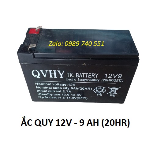 Ắc qui khô 12V 9AH dùng cho bình phun, quạt, đèn,ubs,kích