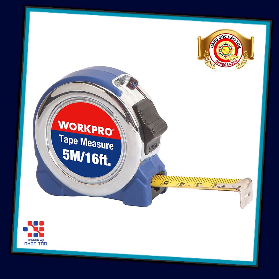 Thước Cuộn 5m Vỏ Mạ Crome Workpro W061012