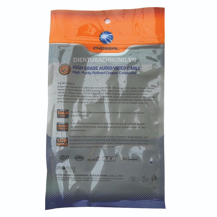 Dây loa CHOSEAL 6 đầu AV (5m)