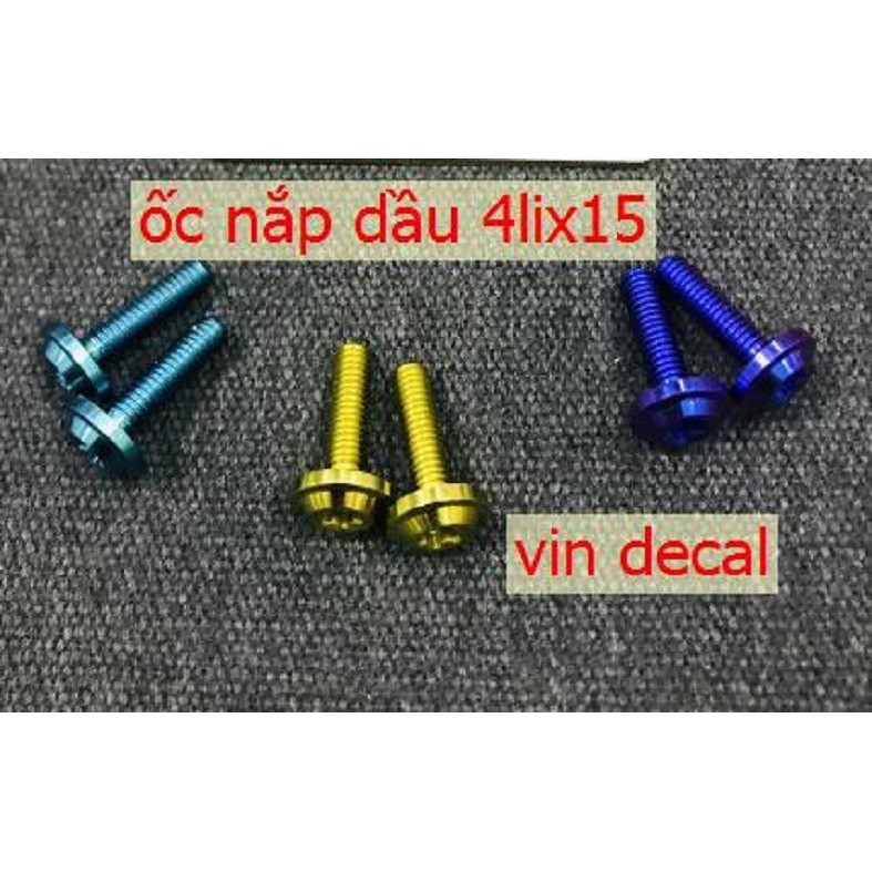 Ốc titan GR5 4li15 ren nhuyễn gắn nắp dầu và nhiều vị trí khác cho xe máy Giá 1 con - Vindecal BD