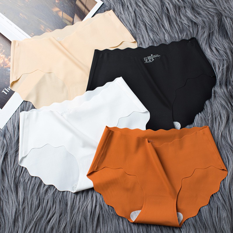 Quần Lót Cotton Lụa Lạnh Không Đường May Đáy Cotton Nguyên Chất Kháng Khuẩn Thoáng Khí Phong Cách