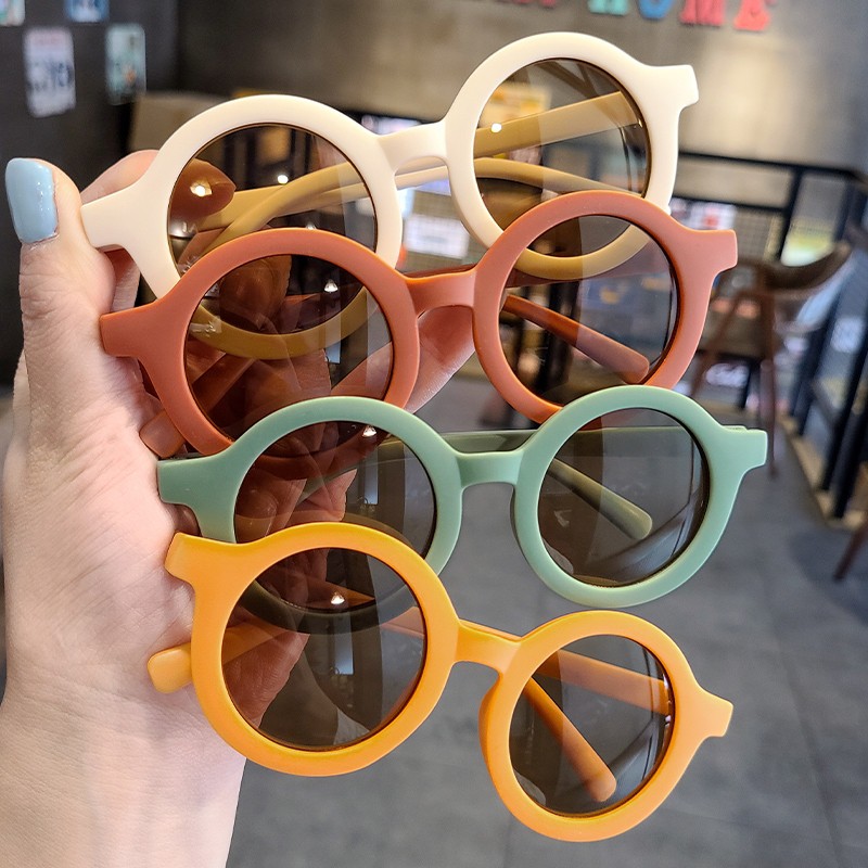 Kính cho bé - Kính mắt râm Gọng tròn phong cách Vintage chống tia UV cho bé trai bé gái từ 1-6 tuổi mới nhất KM05