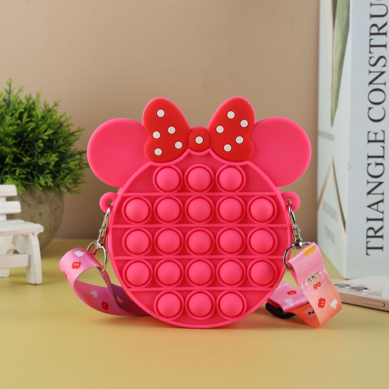 Túi đựng tiền xu hình chuột Minnie bằng silicon kích thước 13.5*10.5cm
