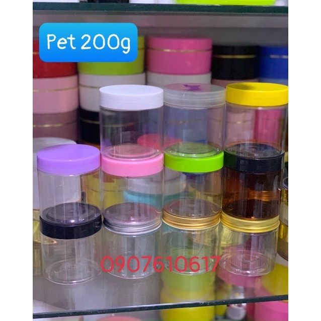 Sỉ 100 hủ pet trong 200g có nắp lót