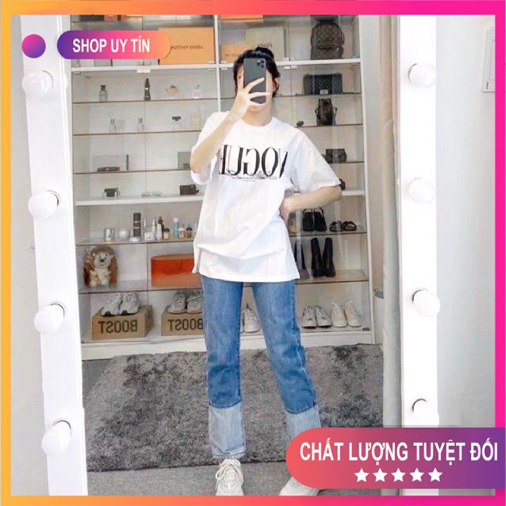 Áo Phông Unisex 🎁[FREESHIP]🎁 Áo Thun VOGUE Dáng rộng, vải cotton-mềm mịn thoáng mát Mã TT08