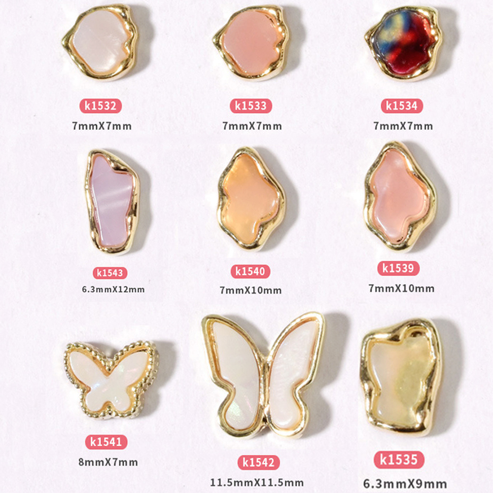 [Hàng mới về] Túi 2 Phụ Kiện Hình Bướm 3D Trang Trí Móng Tay Xinh Xắn