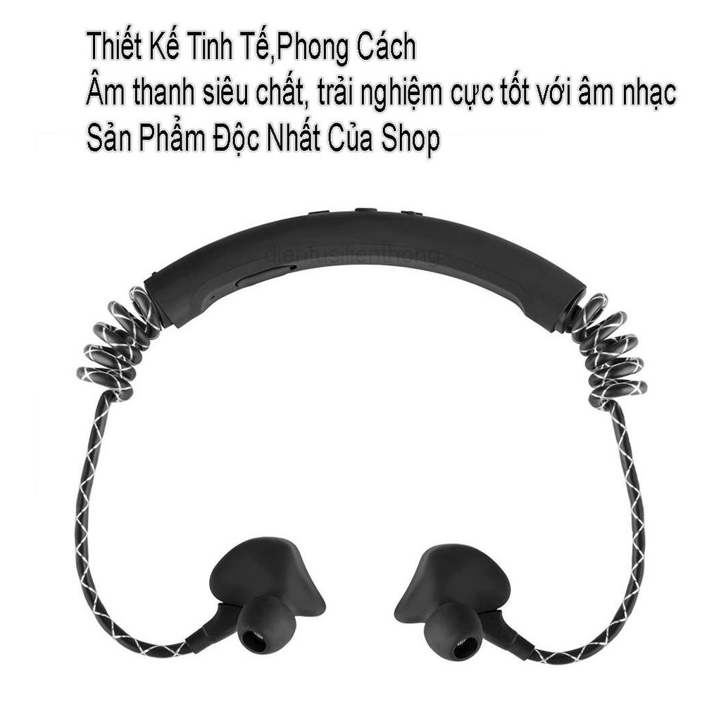 Tai nghe bluetooth không dây thiết kế thể thao đeo cổ. Thiết kế tinh tế sang trọng, dây đàn hồi mic to rõ âm M12 -dc3528