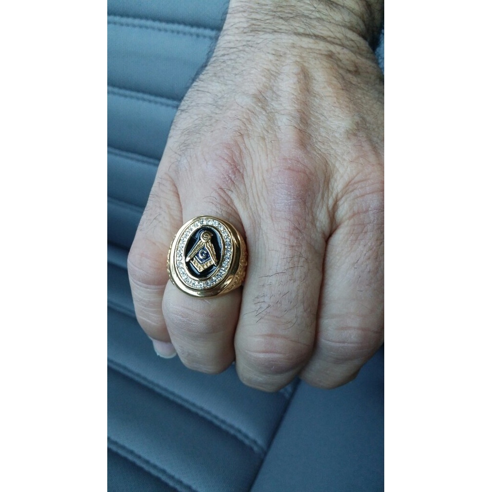 Nhẫn Nam Mạ Vàng Đính Đá Zircon Phong Cách Vintage