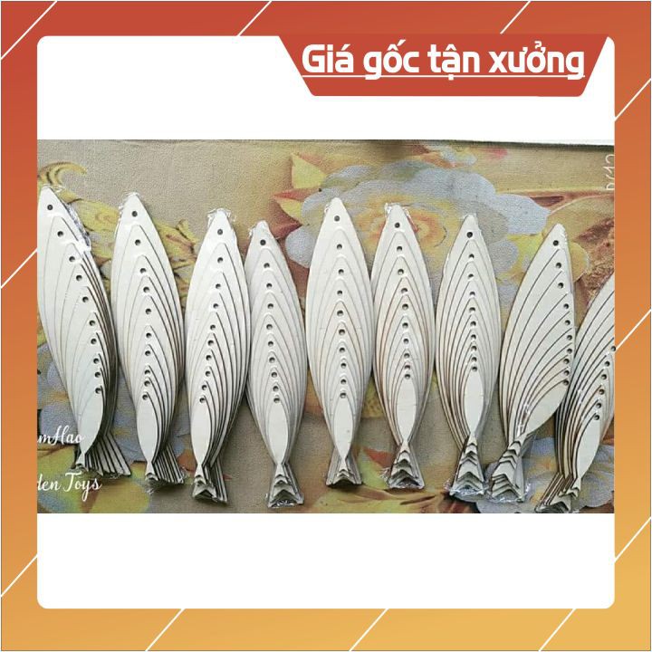 Combo 10 cá gỗ polywood 💥giá rẻ nhất thị trường🐬 tô vẽ, decor