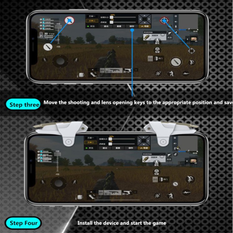 Combo 2 Nút Chơi Game Hàng Hiệu - PUBG Mobile - Ros Mobile - Kiểu Dáng eSport - Nhựa ABS Cao Cấp ( Có Video )