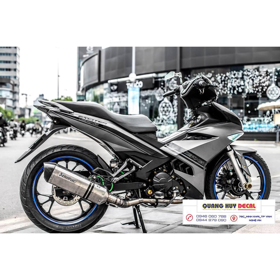 Tem trùm xe máy Exciter 150 độ sọc xám chì - tem xe máy ex150 thiết kế theo yêu cầu - Tem xe máy ex 150 rẻ đẹp và chất
