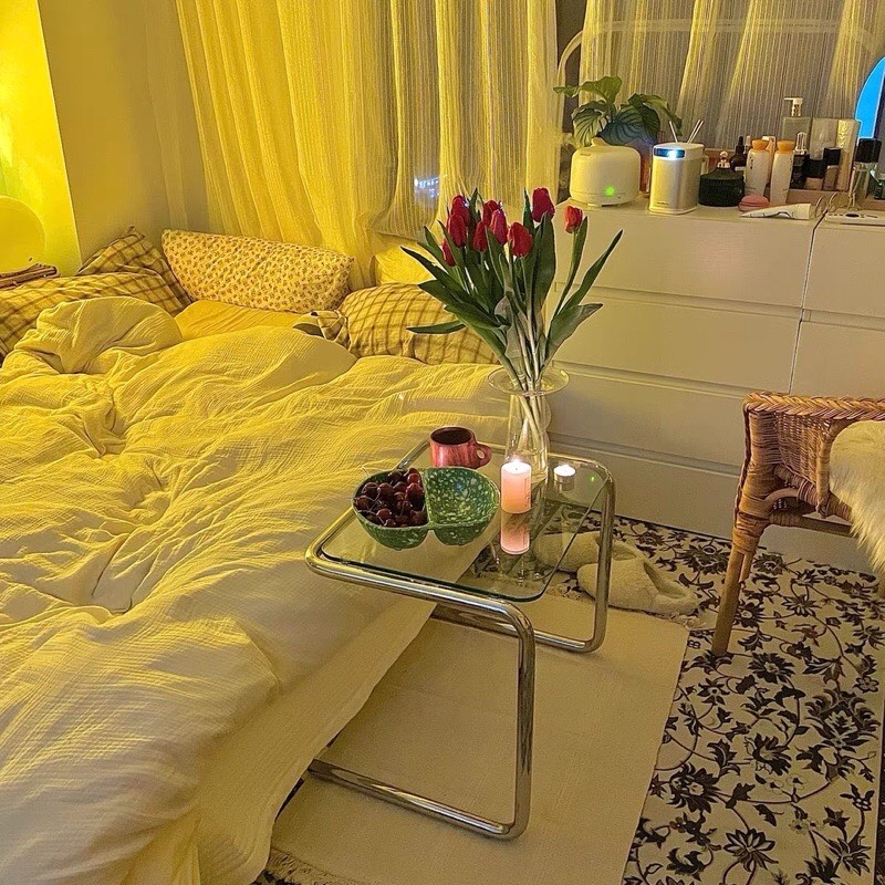 Bàn kính mini tối giản tiện dụng-phong cách hàn quốc