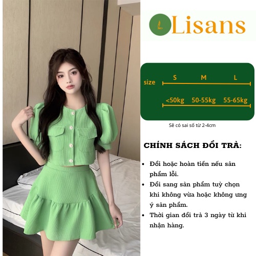 Set váy nữ Hàn Quốc mùa hè sang chảnh croptop đi chơi cute bánh bèo tiểu thư SVN003