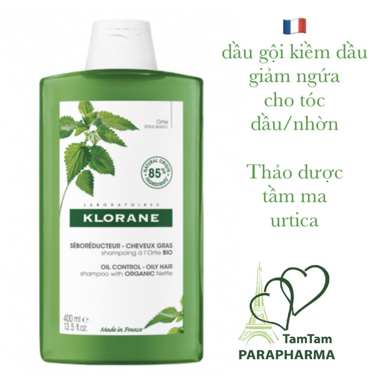 🇫🇷 Dầu gội Klorane Ortie cho tóc dầu 400ml 💞 TamTam 💞