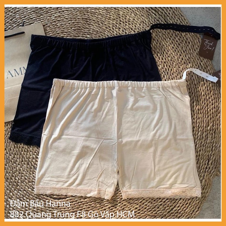[SIZE 40-75KG] Quần đùi mặc váy bà bầu vải cotton lạnh cao cấp mát co dãn nhiều có thun điêù chỉnh bụng không bị xù