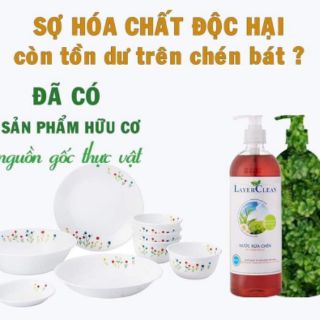 Nước rửa chén bát hữu cơ Layer Clean hương quả hồng 800ml