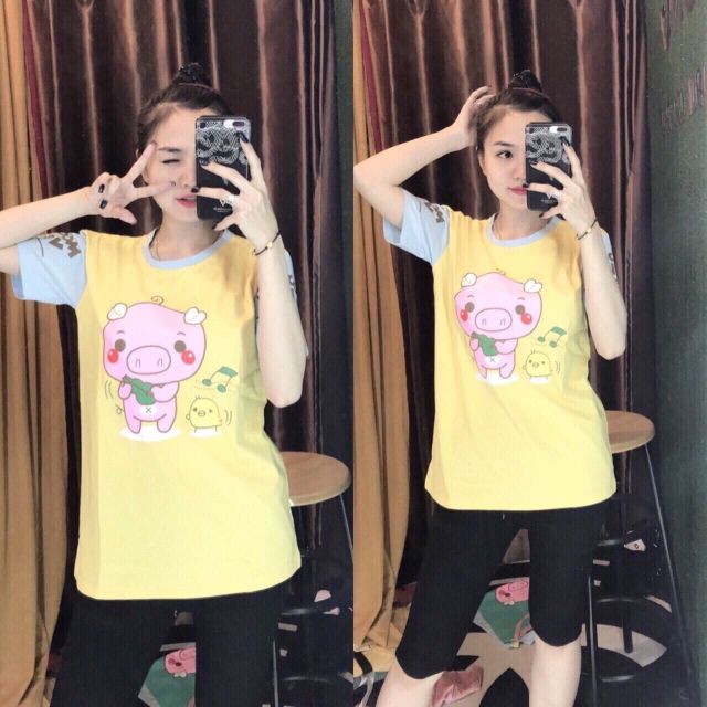 ( XẢ KHO GIẢM GIÁ SỐC )  set heo kèm quần ngố