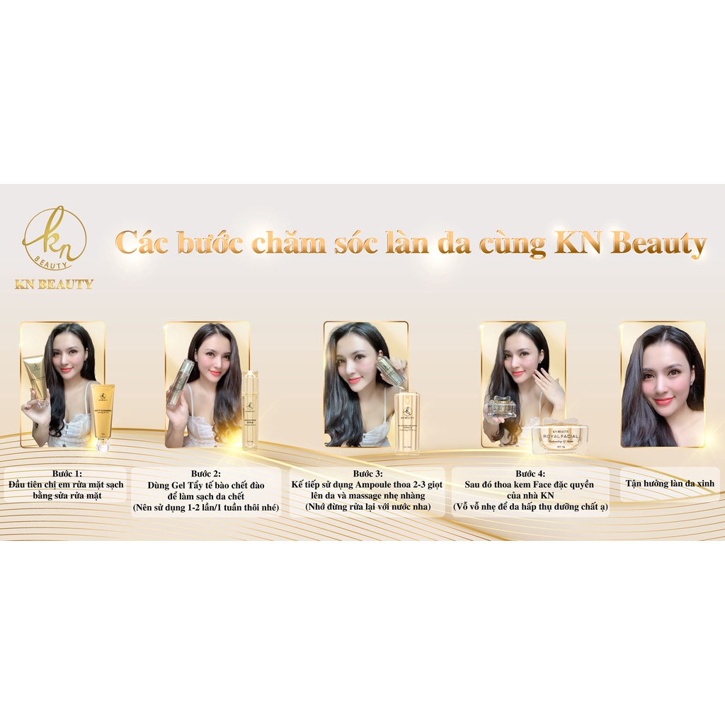 &lt;Nhận quà ngay&gt; Combo 3 sản phẩm nâng cơ trẻ hóa da Royal KN Beauty: Tinh chất dưỡng + Kem Dưỡng + sữa rửa mặt