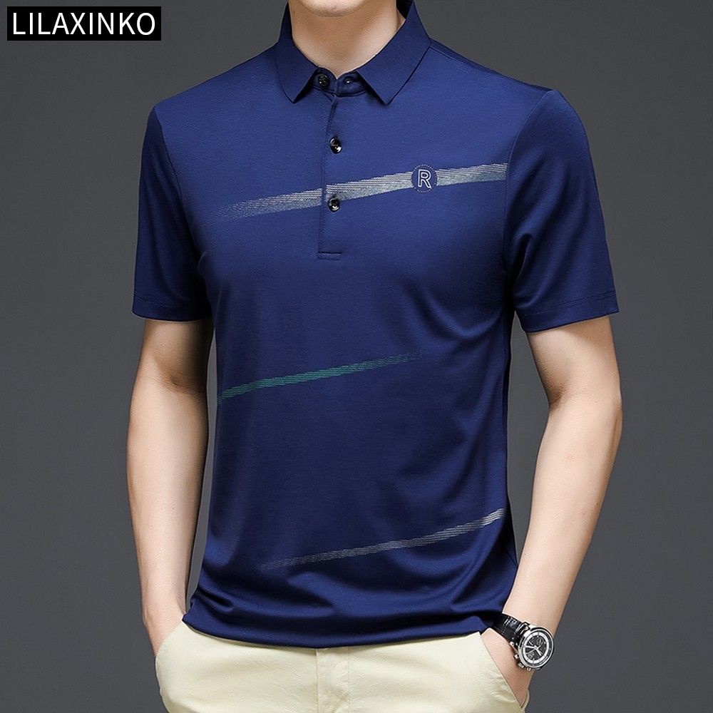 Áo Thun Polo Tay Ngắn Họa Tiết Sọc Ngang 4 Màu Sắc Thời Trang Cho Nam