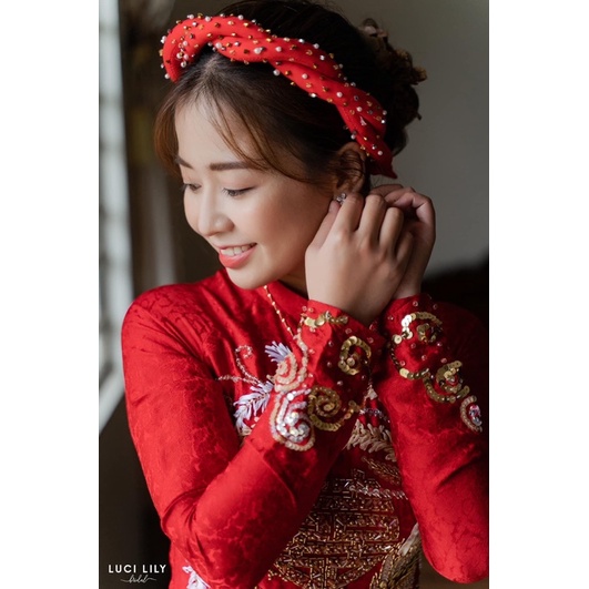 Mấn xoắn cô dâu đính pha lê