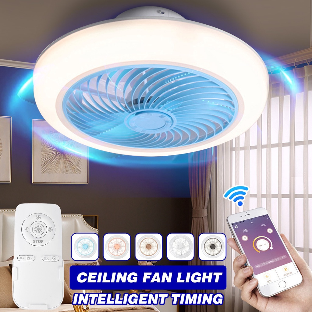 Quạt Trần Thông Minh 55Cm 45CM Có Đèn Điều Khiển Từ Xa Thông Minh Trang Trí Phòng Ngủ