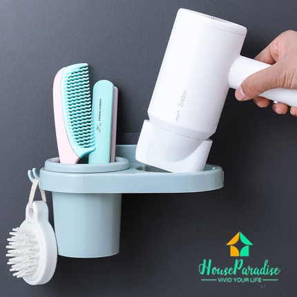 Giá Đựng Lược Sấy Tóc Gắn Tường Không Cần Khoan Tiện Dụng