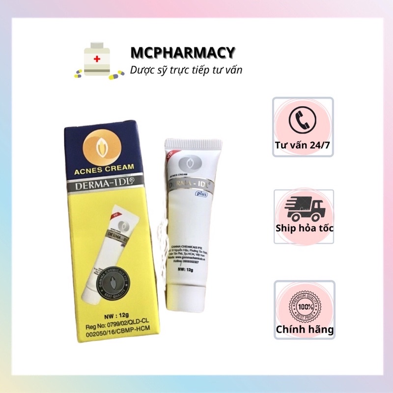 Kem bôi mụn Derma plus  IDL giảm mụn giảm thâm tube 12 g