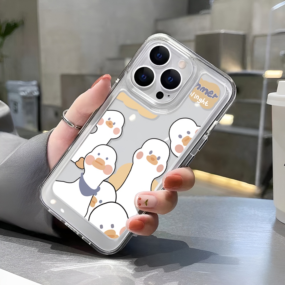 Ốp Điện Thoại Mềm Hình Vịt Xếp Chồng Không Gian Cho iphone 14 Pro Max 14 Plus 13 11 12 7Plus X XR XS Max 8 7 se2020