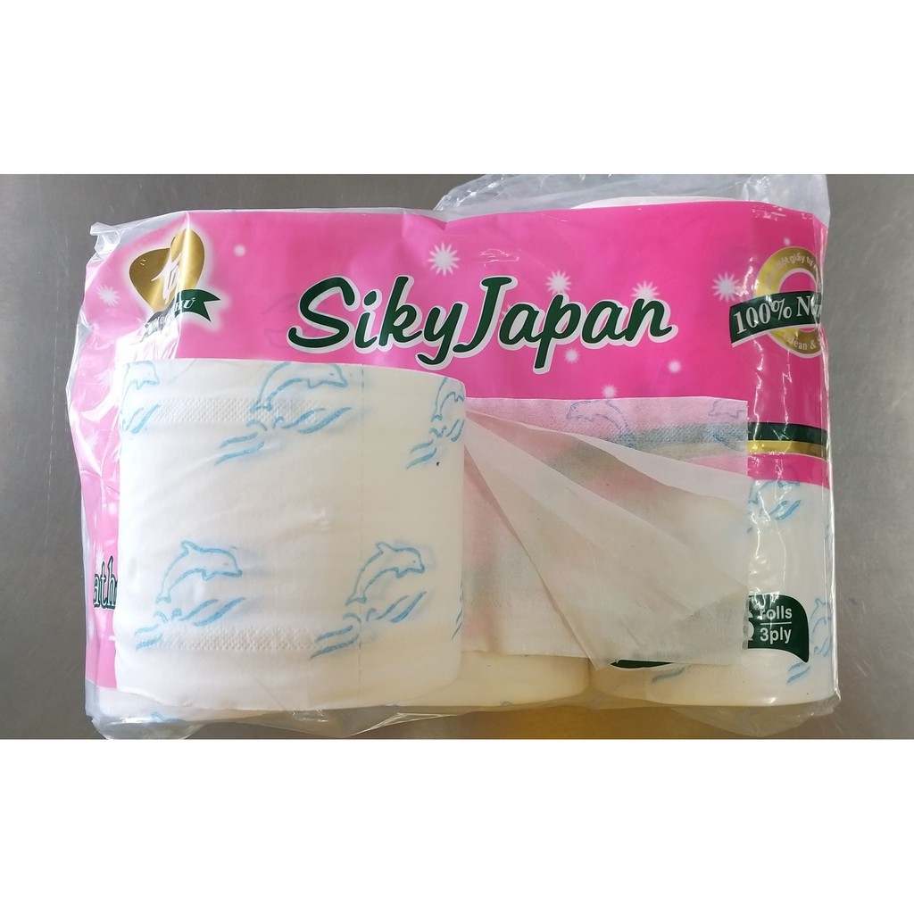 GIẤY VỆ SINH SIKY JAPAN CÁ HEO XANH CAO CẤP  Lốc 10 cuộn