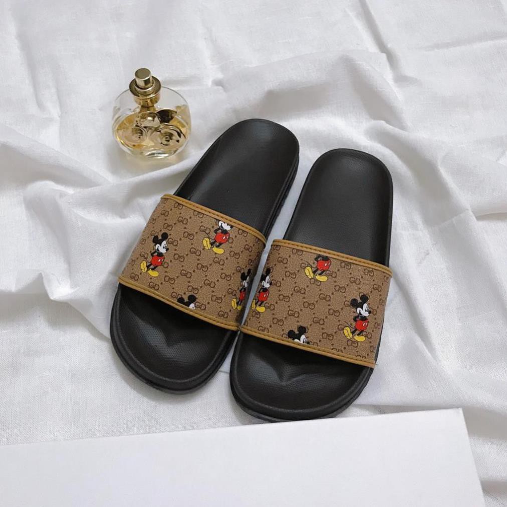 [Bản 11] Dép Quai Ngang Nữ gucci Nâu, Dép gucci Nâu Mickey Siêu Hot Siêu Đẹp Siêu Xinh - Ts store dép