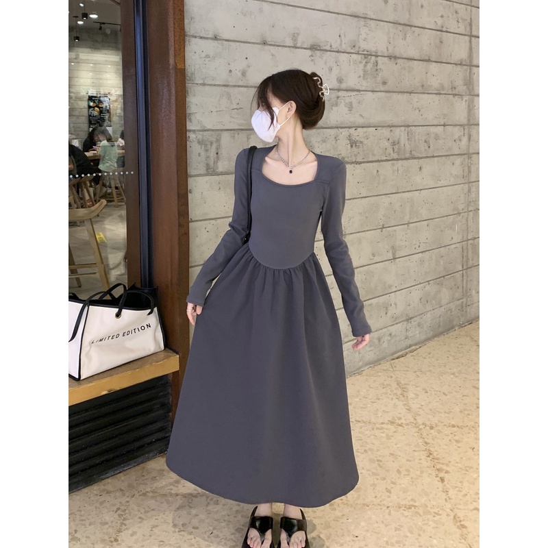Đầm Dài Tay Dáng Ôm Thời Trang Hàn Quốc Dành Cho Nữ