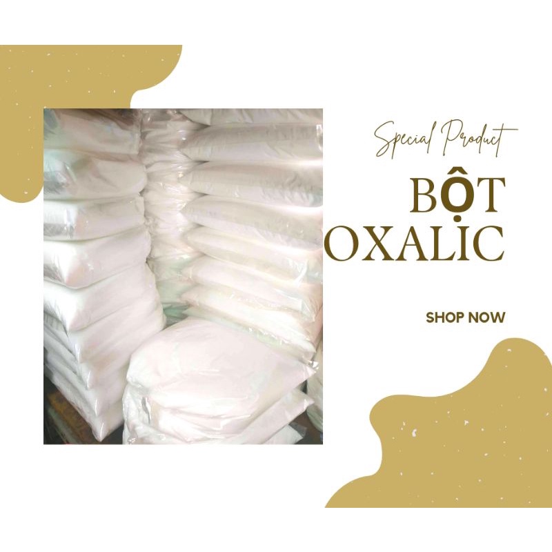 Bột Oxalic tẩy khung lụa ngành in, tẩy vết dầu, rỉ sét, ố vàng trên vải dùng trong giặt ủi