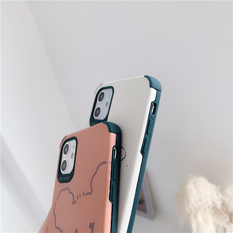 Ốp lưng iphone da Auto Focus gấu má xoăn cute 6splus/7/7plus/8/8plus/x/xr/xs/11/12/pro/max/plus/promax - Awifi Case V1-1 | BigBuy360 - bigbuy360.vn