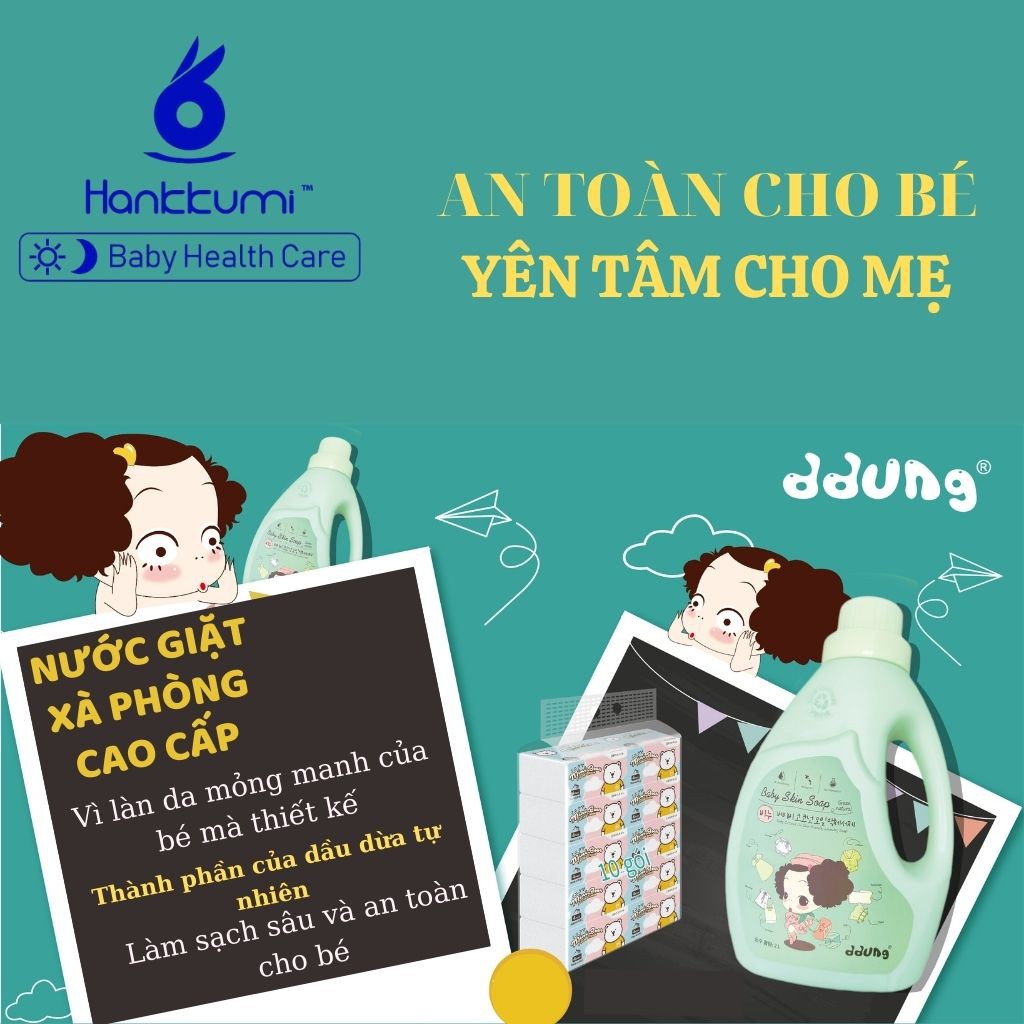 Nước Giặt xà Phòng Quần áo Trẻ em Aaung Hàn Quốc Cao Cấp 2L Cho bé Trẻ sơ Sinh