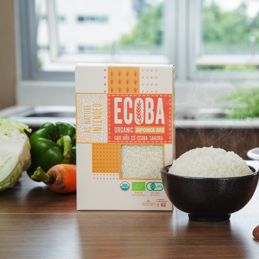 Gạo Nhật hữu cơ nấu cháo cho bé - ECOBA Sakura 1kg | BigBuy360 - bigbuy360.vn
