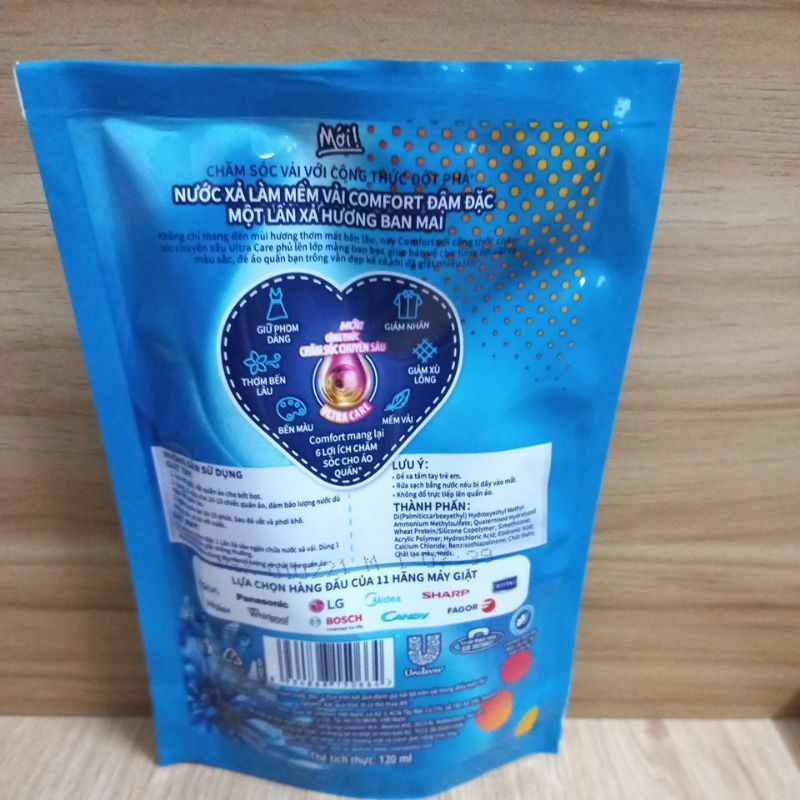 Combo 1 thùng 40 túi nước giặt Comfort dưỡng vải 150g/gói