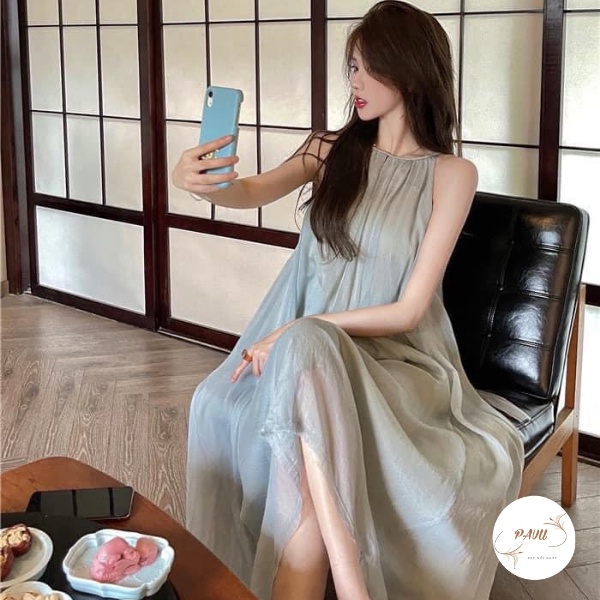 Váy 2 dây đầm maxi đi biển, kiểu váy nữ dáng dài qua gối  babydoll xanh lá đẹp vintage | BigBuy360 - bigbuy360.vn