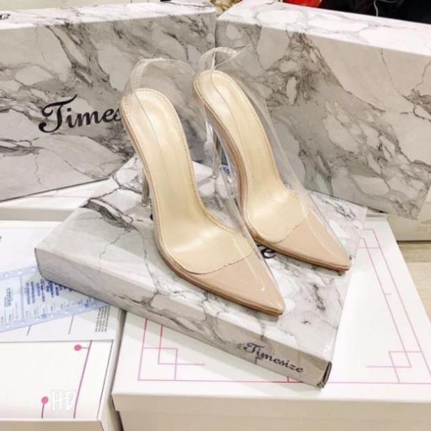 (Có sẵnH) Giày cao gót mica êm chân gót 10p fullbox
