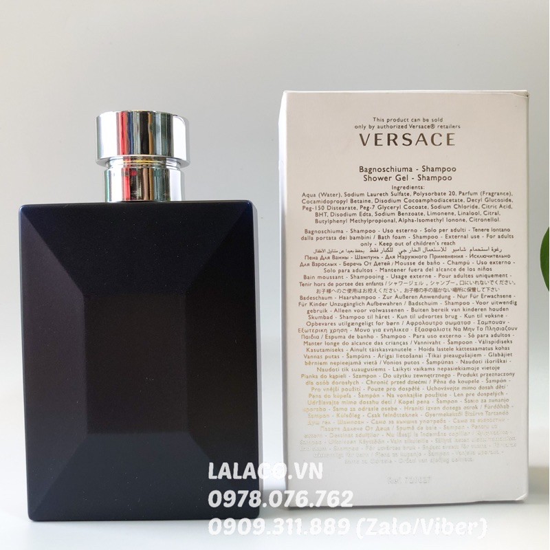 Sữa tắm gội toàn thân nước hoa Versace Pour Homme Hair & Body Shampoo 250ml