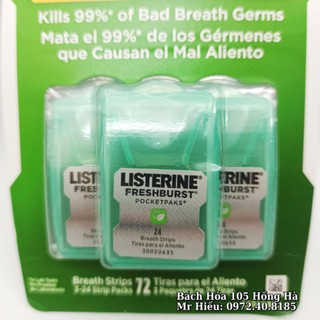 Miếng thơm miệng Listerine Freshburst 72 miếng